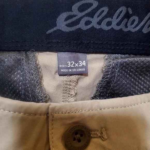 Eddie Bauer Mens Tan Voyager Flex Chino Slim Straight Leg Pants Size 32 NWT - Picture 7 of 12